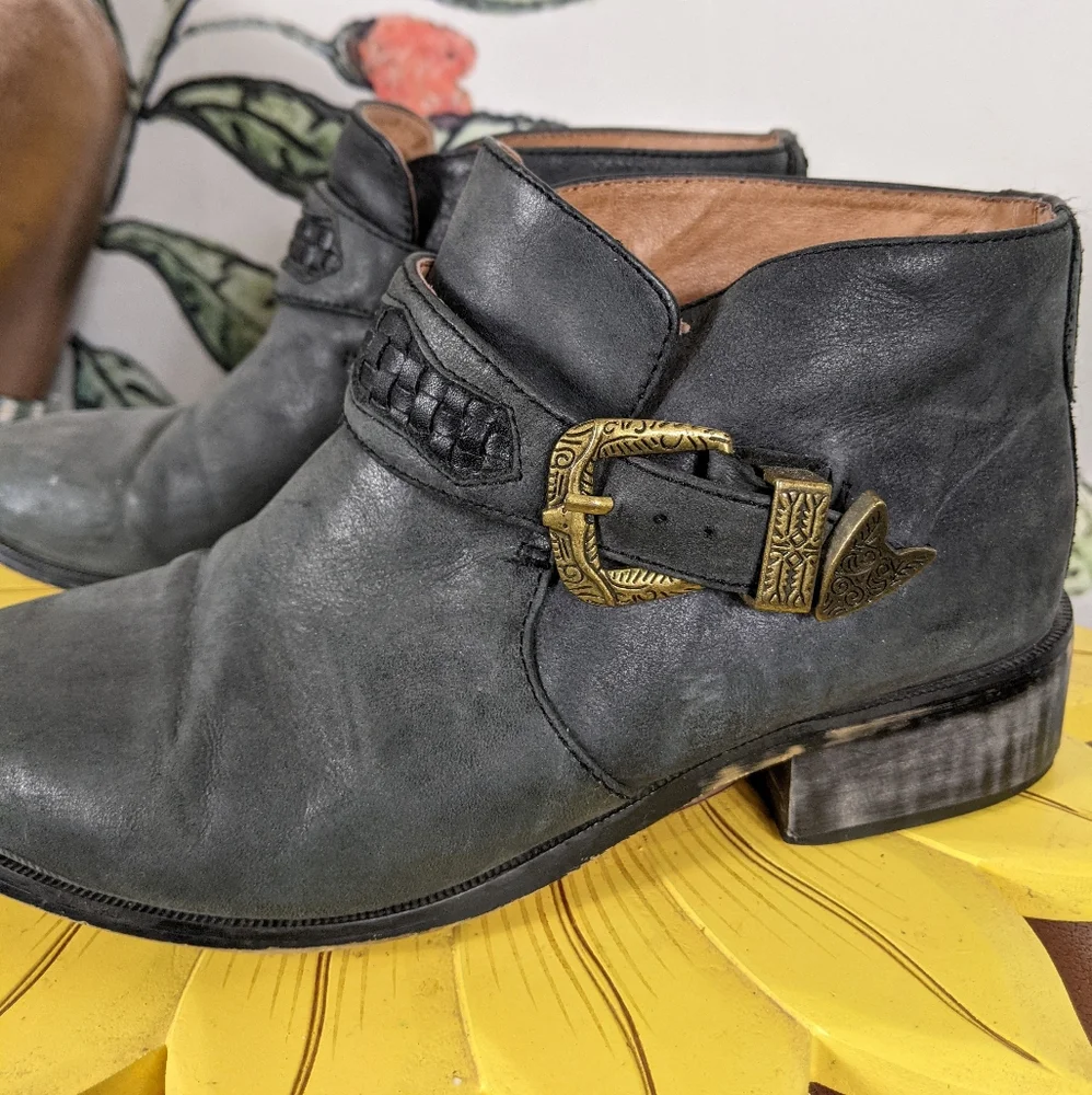 Jeffrey Campbell x free people gray ankle moto boots 6 - Picture 2 of 8